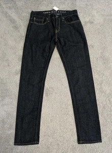 Pantalones de mezclilla American Eagle AEO ajustados azules para hombre talla 30x34 lavado oscuro elásticos ajustados nuevos con etiquetas - Imagen 1 de 7