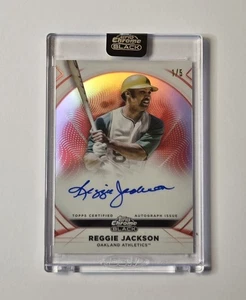 2025 Topps Chrome Black Reggie Jackson Ivory Auto 1/5 Bookend Encased Rare! - Picture 1 of 2