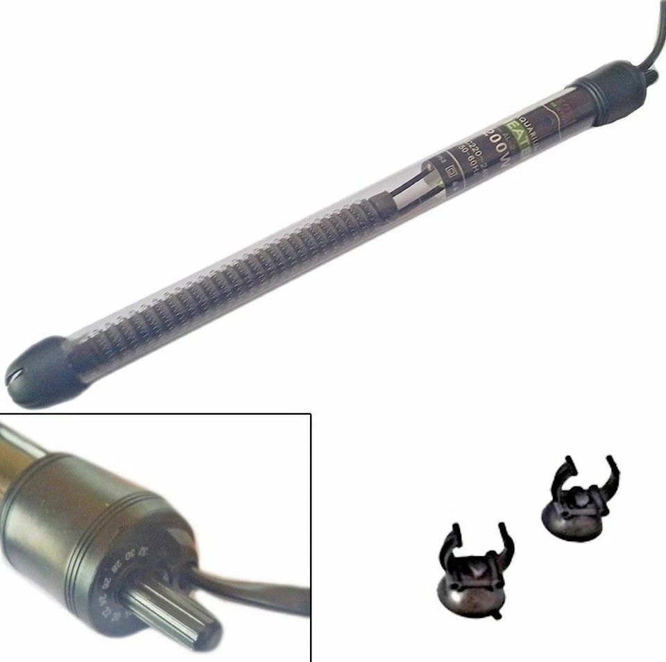 RISCALDATORE PER ACQUARIO 200 WATT CON TERMOSTATO TERMORISCALDATORE PER ACQUARI - Immagine 1 di 1
