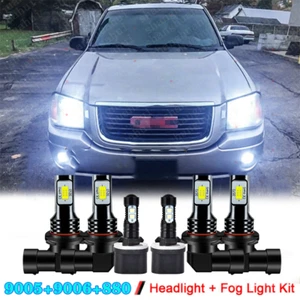 For GMC Envoy 2002-2006 Combo Front LED Headlight Hi/Lo Fog Lamps 6x Bulbs Kits - Picture 1 of 13