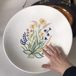 Vintage Rorstrand Schweden Steingut Keramik glasiert große Schale handbemalt Blume - Bild 1 von 10