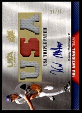 2009 UPPER DECK USA KENNY MATHEWS TP16U-KM TRIPLE PATCH AUTO 16U TEAM 17/35
