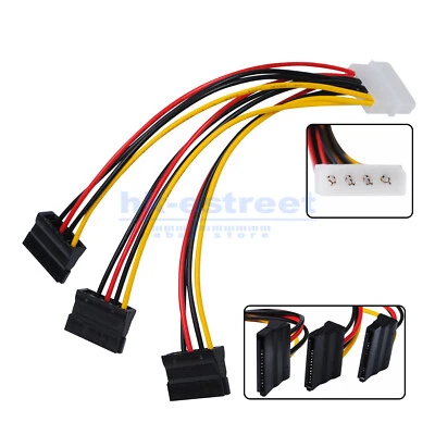 4 Pin IDE Molex auf 3 Serial ATA SATA Power Splitter Verlängerungskabel Stecker - Bild 1 von 4