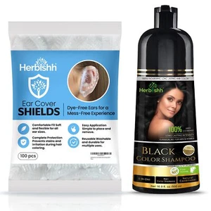 Champú Herbishh 3 en 1 color cabello negro + cubierta para orejas - Imagen 1 de 10