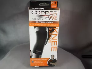 NIP Copper Fit Freedom Sport Compression Copper Infused Knee Sleeve Med - Black - Picture 1 of 2