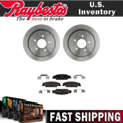 Kit de rotores de freno traseros pastillas de freno de cerámica y herrajes para Cadillac CTS 2003-2005 Foto 1 de 4