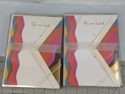 Caspari Party Invitations Modern Wave 5x7 16 Total - Image 1 of 4