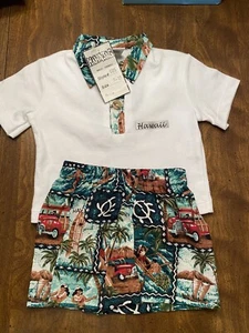 NWT Brother Sister Outfit Matching Clothes Hawaii Themed Shirt/Shorts & Romper - Picture 1 of 7