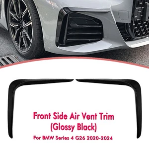 2pcs Front Bumper Side Air Vent Trim For BMW 4 Series G26 2020-2024 Gloss Black - Picture 1 of 13