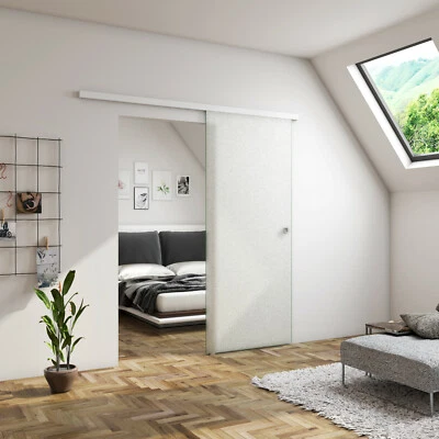 AICA Interior Sliding Door Tempered 9001000mm Glass Fully Frosted and Rail Track Kit