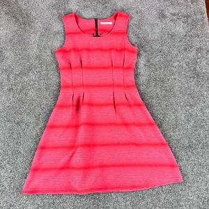 Miami Francesca's Sz L Coral Tangerine Textured Sleeveless Fit & Flare Dress - Picture 1 of 10