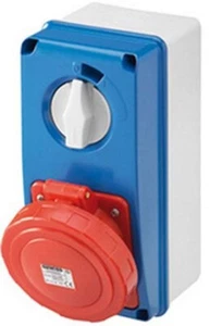 GEWISS GW66219N Vertical Interlocked Switched Socket, 32A, 3P+E, 415V, IP67 - Picture 1 of 6