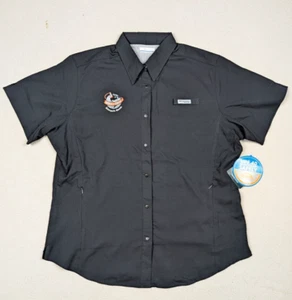 Camicia Columbia donna PFG Tamiami II manica corta nera grande mondo della velocità nuova con etichette - Foto 1 di 14