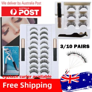 Magnetic False Eyelashes Natural Eye Lashes Extension Liquid Eyeliner Tweezer - Picture 1 of 18