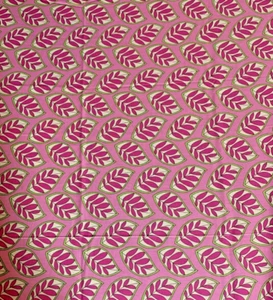 Remnant Brother Sister Design Studio Pink Leaf Fabric 42''x38'' - Picture 1 of 5