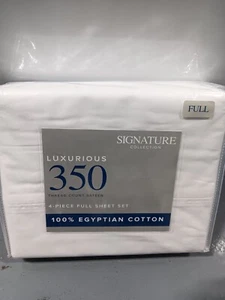 SIGNATURE LUXURIOUS 350 THREAD COUNT SATEEN 4 PIECE FULL SHEET SET 100% COTTON - Picture 1 of 2