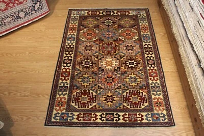 ВЫСОКОКАЧЕСТВЕННЫЙ КАВКАЗСКИЙ КАЗАХСКИЙ ШЕРСТЯНОЙ КОВЕР РУЧНОЙ РАБОТЫ ЮВЕЛИРНОГО ЦВЕТА 5 X 7 ФУТОВ GENION - Изображение 1 из 4