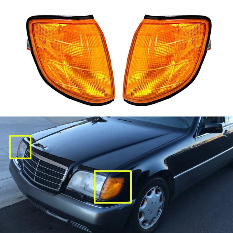 Pair Front Turn Signal Lamp Blinker Coner Light Fit For MB S-Class W140 300SD SE - Image 1 of 4