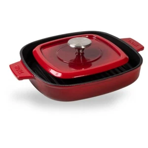 Woll "IRON" Steakpfanne mit Rillen, 28 x 28 cm, Inkl. Steakpresse - Chili Red - Bild 1 von 7