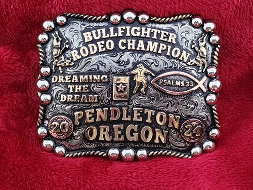 BULLFIGHTER RODEO CHAMPION TROPHY BUCKLE PRO☆PENDLETON OREGON☆2024☆RARE ...