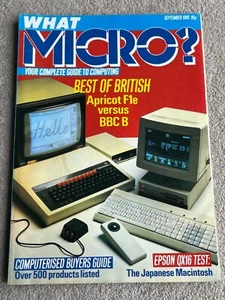 September 1985 What Micro Magazin, Apricot F1e v BBC B Cover etc - Bild 1 von 4