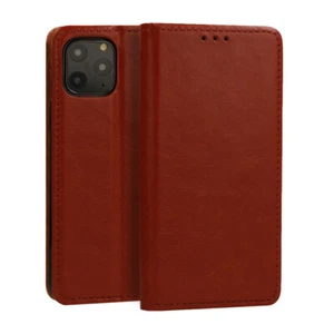 FÜR SAMSUNG GALAXY A15 - ECHT LEDER Case Handy Tasche Etui Schutzhülle BRAUN - Zdjęcie 1 z 9