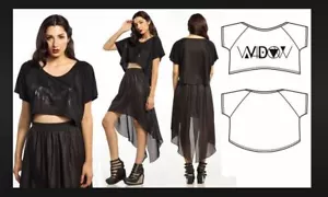 LIP SERVICE WIDOW CROP TOP M-L Y2K Mall Goth Alternative Witch Metal Punk Emo - Picture 1 of 5