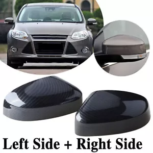 2 Carbon Fiber Door Side Mirror Cover Trim For Ford Focus MK2 0811/MK3 2011~14 - Bild 1 von 10