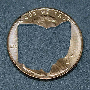 Lucky penny with Ohio cut out - Picture 1 of 1