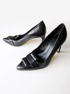 PAUL SMITH Black Leather Bow Front Smart Heels Shoes, size UK 6 - VGC - Picture 1 of 11