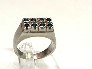 Sterling Silver 925 Ring Jewellery Blue Stones 5.78g Size M1/2 - Picture 1 of 7