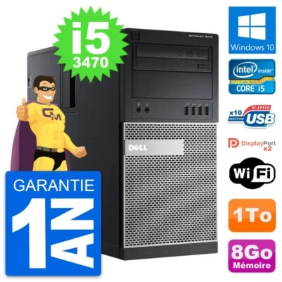 PC Tour Dell OptiPlex 9010 Intel Core i5-3470 RAM 8Go Disque 1To Windows 10 Wifi - Bild 1 von 4