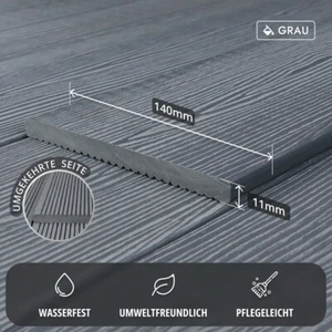 WPC Abschlussleiste Terrassendielen Abdeckleiste 11 x 140 mm 4 Farben Länge 2.0m - Bild 1 von 21