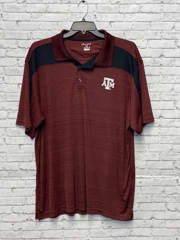Champion Texas A&M Aggies Polo Shirt Men's Sz 2XL Maroon short sleeve Burgundy Cover