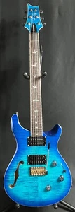 PRS SE Custom 24 Semi-Hollow Piezo Electric Guitar Lake Blue w/ Gig Bag - Picture 1 of 13