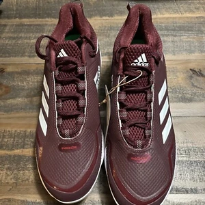 Adidas Icon 7 Metal Baseball Cleats Burgundy White Maroon FZ1555 Mens Size 7.5 - Picture 1 of 11