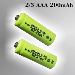 2 x Ni-MH 2/3AAA 200mAh 1,2V (Mini 29 x 10mm) SOLAR-Leuchten Akkus Batterie - Bild 1 von 4