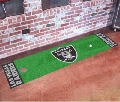 NFL Golf Putting Green Runner/Mat-Las Vegas Raiders - home office den fan cave - Image 1 of 4