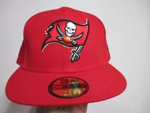TAMPA BAY BUCCANEERS NEW ERA 5950 "CLASSIC LOGO" FITTED (7 5/8) HAT NWT $45 RED - Picture 1 of 6