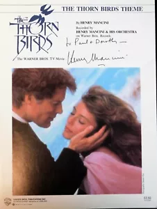 Henry Mancini Signed The Thorne Birds Theme Sheet Music JSA Authenticated - Picture 1 of 3