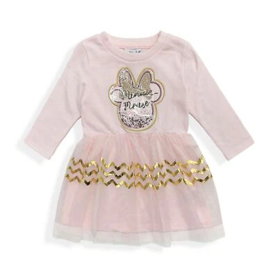Robe Fille Disney MINNIE MOUSE Robe Manches Longues Avec Jupe En Tulle 5952 - Photo 1/3