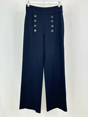 Pantalones marineros JOIE Ardina cintura alta talla 4 azul marino para mujer pantalones elásticos pierna ancha Foto 1 de 4