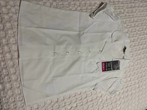 2x White School Shirts With Short Sleeves And A Round Collar - Picture 1 of 5