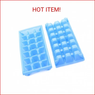 Camco Stackable Miniature Ice Cube Tray for Compact Spaces, 2-Pack (44100), Blue - Image 1 of 2