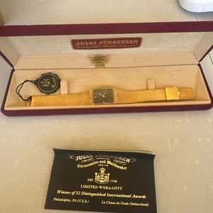 Vintage Jules Jurgensen 4434 Gold Plated Genuine Diamond Quartz Women’s Watch - Picture 1 of 22