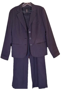 Achtung Damen Hosenanzug grau Nadelstreifen Hose 8 Sakko 10 - Bild 1 von 12