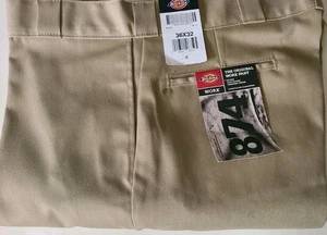 Pantalones de Trabajo Dickies Para Hombre Originales 874 Caqui Talla 36x32 Nuevos con Etiquetas - Imagen 1 de 6