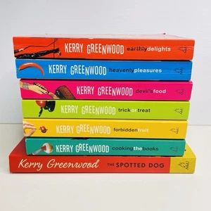 7 libros completos Kerry Greenwood serie completa de misterios de Corinna Chapman #1-7 PB - Imagen 1 de 15