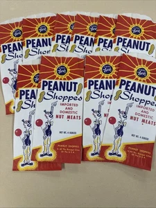 10 vintage 1950s Peanut Shoppes 4 ounce peanut bag, Clown, Carnival Nut Meat NOS - Picture 1 of 3