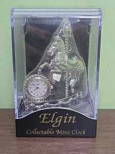 New In Box Old Stock - ELGIN Mini Collectible Carousel Horse Clock - Picture 1 of 11